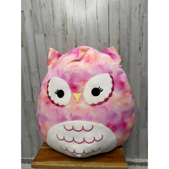 Squishmallows Olalla Pink Tie-Dye Owl Plush Large 20"‎ Washable Toy - Picture 1 of 5